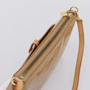LOUIS VUITTON Vernis Mallory Square Pouch Noisette M91197 LV Auth 203117V-6