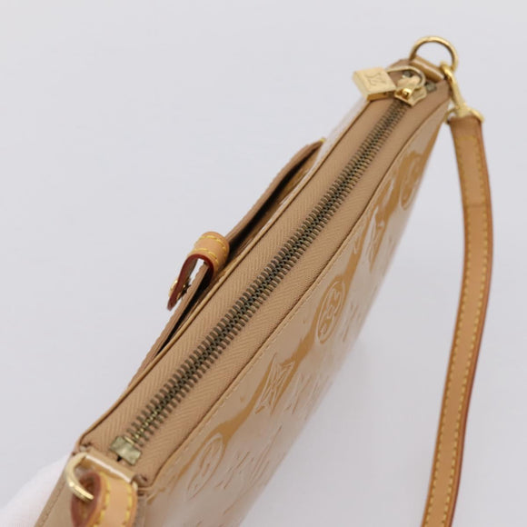 LOUIS VUITTON Vernis Mallory Square Pouch Noisette M91197 LV Auth 203117V