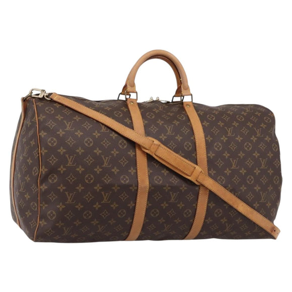 LOUIS VUITTON Monogram Keepall Bandouliere 60 Boston Bag M41412 LV Auth 203122A