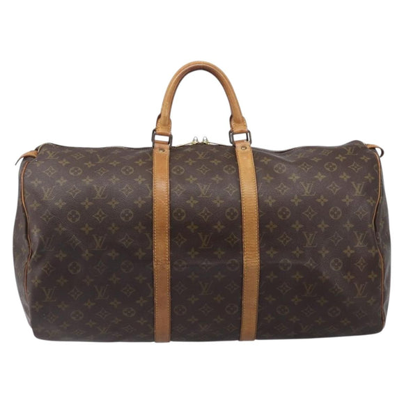 LOUIS VUITTON Monogram Keepall 55 Boston Bag M41424 LV Auth 203123