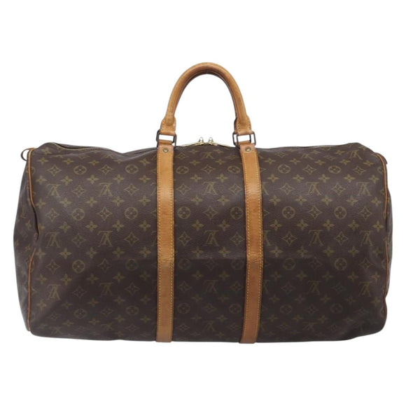 LOUIS VUITTON Monogram Keepall 55 Boston Bag M41424 LV Auth 203123