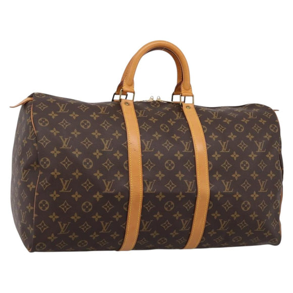 LOUIS VUITTON Monogram Keepall 50 Boston Bag M41426 LV Auth 203125V