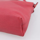 BURBERRY Shoulder Bag Leather Pink Gold Auth 203127-12