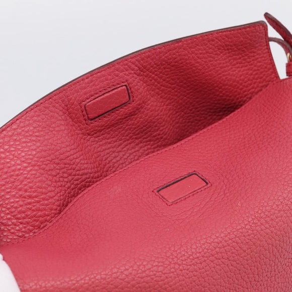 BURBERRY Shoulder Bag Leather Pink Gold Auth 203127