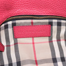 BURBERRY Shoulder Bag Leather Pink Gold Auth 203127-16