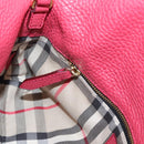 BURBERRY Shoulder Bag Leather Pink Gold Auth 203127-19