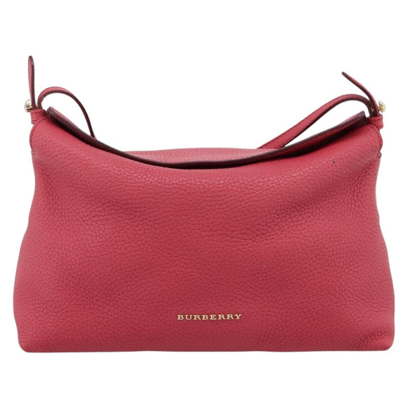 BURBERRY Shoulder Bag Leather Pink Gold Auth 203127