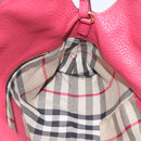 BURBERRY Shoulder Bag Leather Pink Gold Auth 203127-21