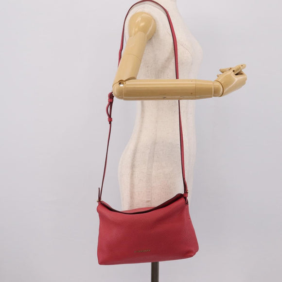 BURBERRY Shoulder Bag Leather Pink Gold Auth 203127