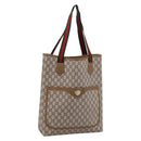 GUCCI GG Plus Supreme Web Sherry Line Tote Bag PVC Beige Gold Auth 203128-1