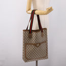 GUCCI GG Plus Supreme Web Sherry Line Tote Bag PVC Beige Gold Auth 203128-19