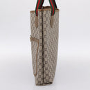 GUCCI GG Plus Supreme Web Sherry Line Tote Bag PVC Beige Gold Auth 203128-5
