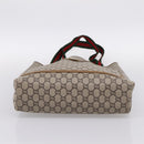 GUCCI GG Plus Supreme Web Sherry Line Tote Bag PVC Beige Gold Auth 203128-9