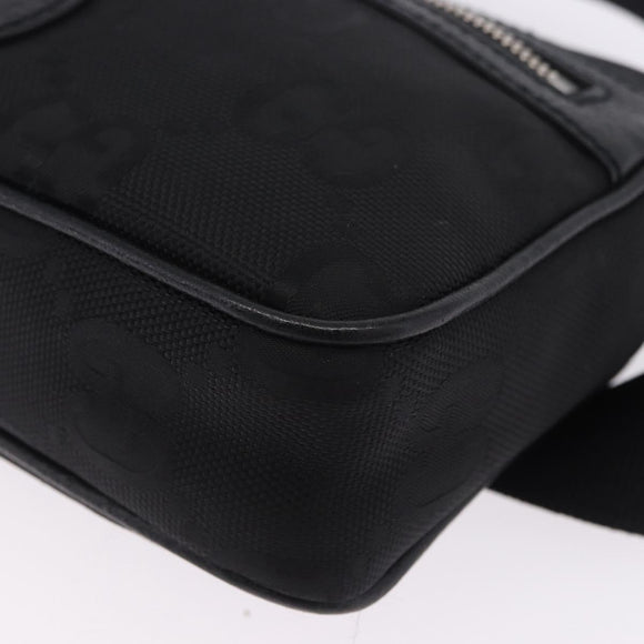 GUCCI GG Canvas Off The Grid Waist Bag Black Silver 631341 Auth 203130A