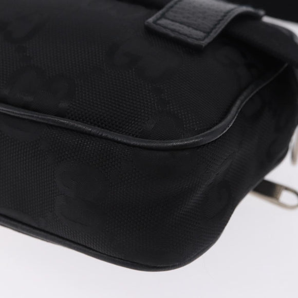 GUCCI GG Canvas Off The Grid Waist Bag Black Silver 631341 Auth 203130A