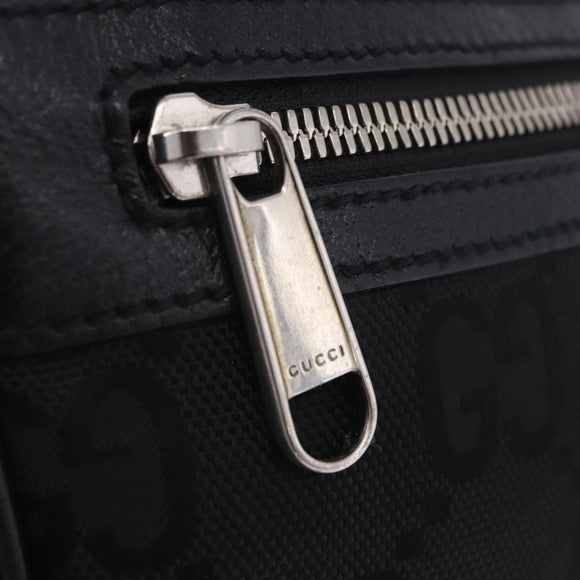 GUCCI GG Canvas Off The Grid Waist Bag Black Silver 631341 Auth 203130A