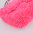 CHANEL Chain Shoulder Bag Pile Pink Silver CC Auth 203132SAM-15