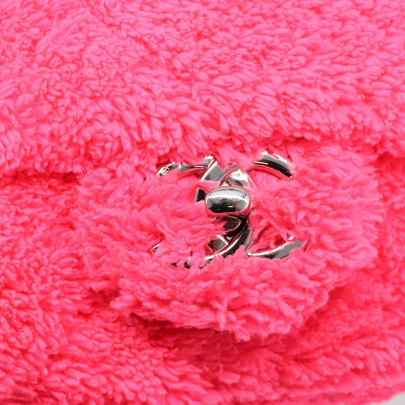 CHANEL Chain Shoulder Bag Pile Pink Silver CC Auth 203132SAM