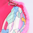 CHANEL Chain Shoulder Bag Pile Pink Silver CC Auth 203132SAM-21