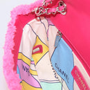 CHANEL Chain Shoulder Bag Pile Pink Silver CC Auth 203132SAM-22