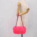 CHANEL Chain Shoulder Bag Pile Pink Silver CC Auth 203132SAM-25