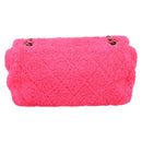 CHANEL Chain Shoulder Bag Pile Pink Silver CC Auth 203132SAM-2