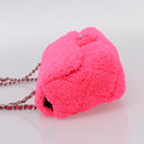 CHANEL Chain Shoulder Bag Pile Pink Silver CC Auth 203132SAM-3