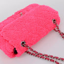 CHANEL Chain Shoulder Bag Pile Pink Silver CC Auth 203132SAM-6
