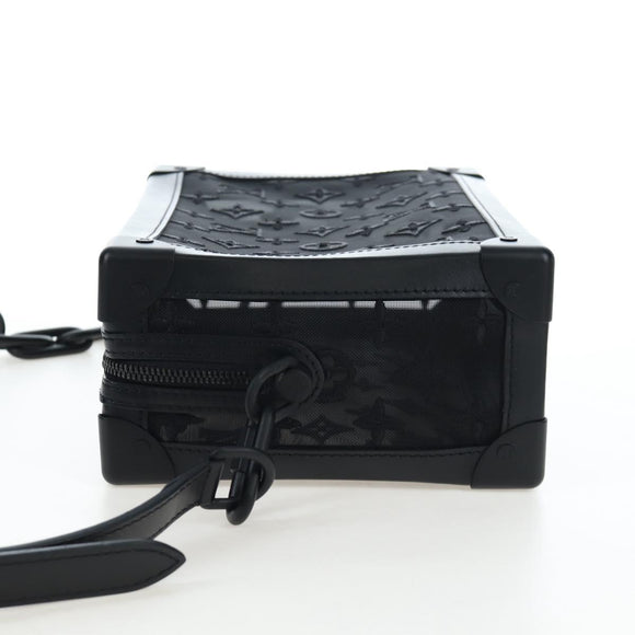 LOUIS VUITTON Monogram Mesh Soft Trunk Shoulder Bag Black M53964 LV Auth 203133M