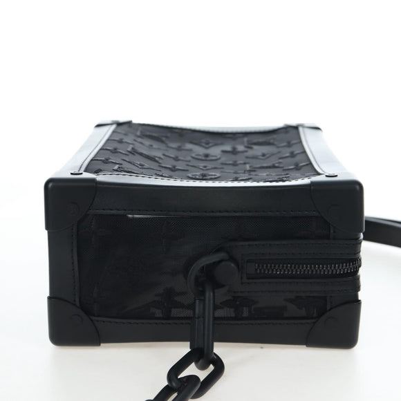 LOUIS VUITTON Monogram Mesh Soft Trunk Shoulder Bag Black M53964 LV Auth 203133M