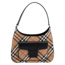 Burberrys Nova Check Shoulder Bag Canvas Beige Silver Auth 203137V-2