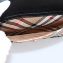 Burberrys Nova Check Shoulder Bag Canvas Beige Silver Auth 203137V-20