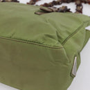 PRADA Chain Shoulder Bag Nylon Green Silver Auth 203138-15