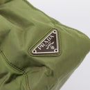 PRADA Chain Shoulder Bag Nylon Green Silver Auth 203138-17
