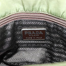 PRADA Chain Shoulder Bag Nylon Green Silver Auth 203138-18