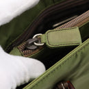 PRADA Chain Shoulder Bag Nylon Green Silver Auth 203138-23