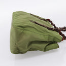 PRADA Chain Shoulder Bag Nylon Green Silver Auth 203138-4