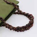 PRADA Chain Shoulder Bag Nylon Green Silver Auth 203138-7