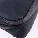PRADA Shoulder Bag Leather Navy Gold Auth 203139V-18