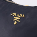 PRADA Shoulder Bag Leather Navy Gold Auth 203139V-26