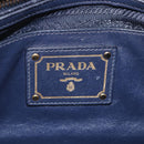 PRADA Shoulder Bag Leather Navy Gold Auth 203139V-28