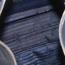 PRADA Shoulder Bag Leather Navy Gold Auth 203139V-8