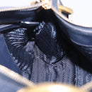 PRADA Shoulder Bag Leather Navy Gold Auth 203139V-29