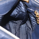 PRADA Shoulder Bag Leather Navy Gold Auth 203139V-30