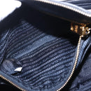 PRADA Shoulder Bag Leather Navy Gold Auth 203139V-32