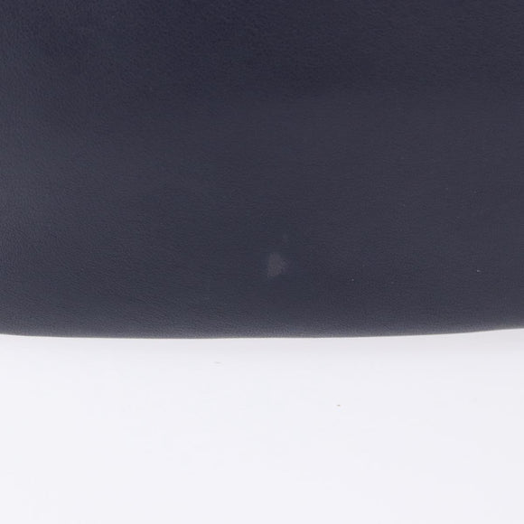 PRADA Shoulder Bag Leather Navy Gold Auth 203139V