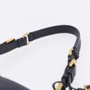 PRADA Shoulder Bag Leather Navy Gold Auth 203139V-15
