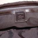 FENDI Zucca Canvas Mamma Baguette Shoulder Bag Beige Silver Auth 203140V-16