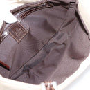 FENDI Zucca Canvas Mamma Baguette Shoulder Bag Beige Silver Auth 203140V-17