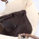 FENDI Zucca Canvas Mamma Baguette Shoulder Bag Beige Silver Auth 203140V-18